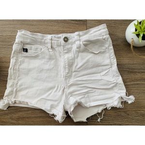 white kancan shorts